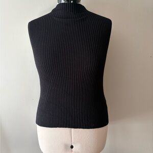 St. John's Bay Black Ribbed Cowl Neck Sweater